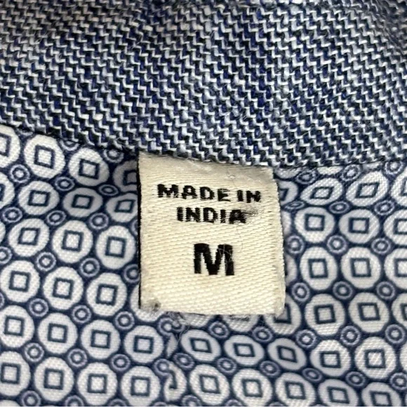 Murano Baird McNutt Linen Blazer Mens Medium Blue Two Button Sport Coat - Picture 4 of 12